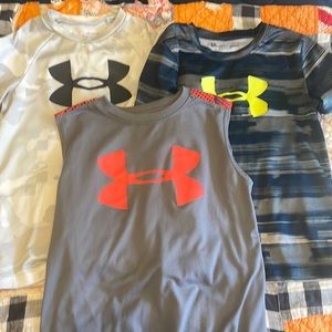 Set of three under armour boys short sleeve and sleeveless